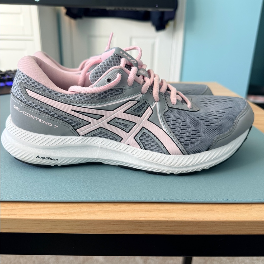 ASICS Women's Gel-Contend 7 Gray and Pink Athletic Shoes